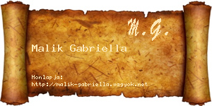Malik Gabriella névjegykártya